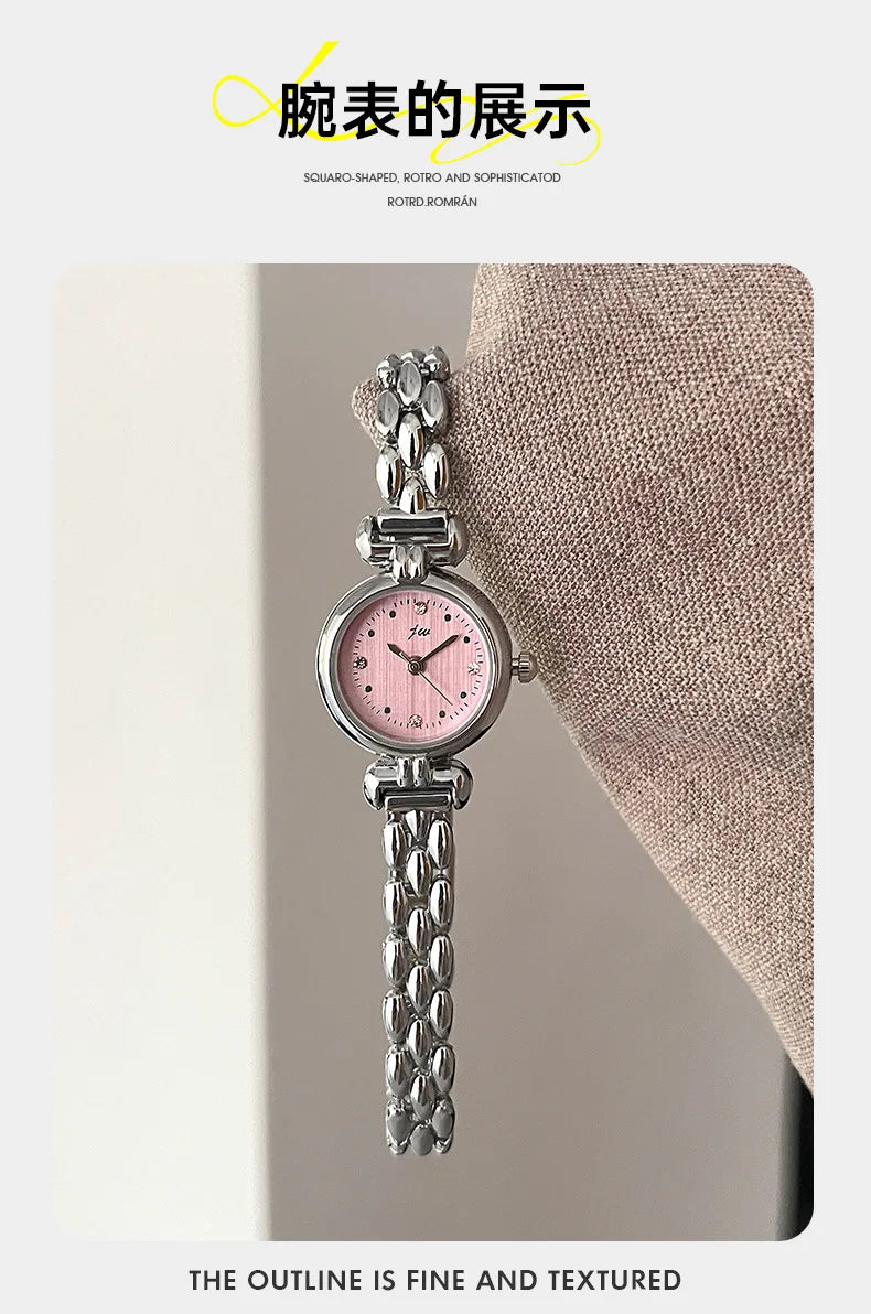Women's Watch Simple Retro Bracelet Watches Small and Exquisite Versatile Steel Belt Ladies Fashion Quartz Clock Wristwatches