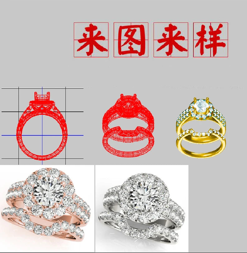 D Color Women Moissanite Ring s925 Silver Round Cut Moissanite Row Rings for Women Luxury Women Full Moissanite Ring