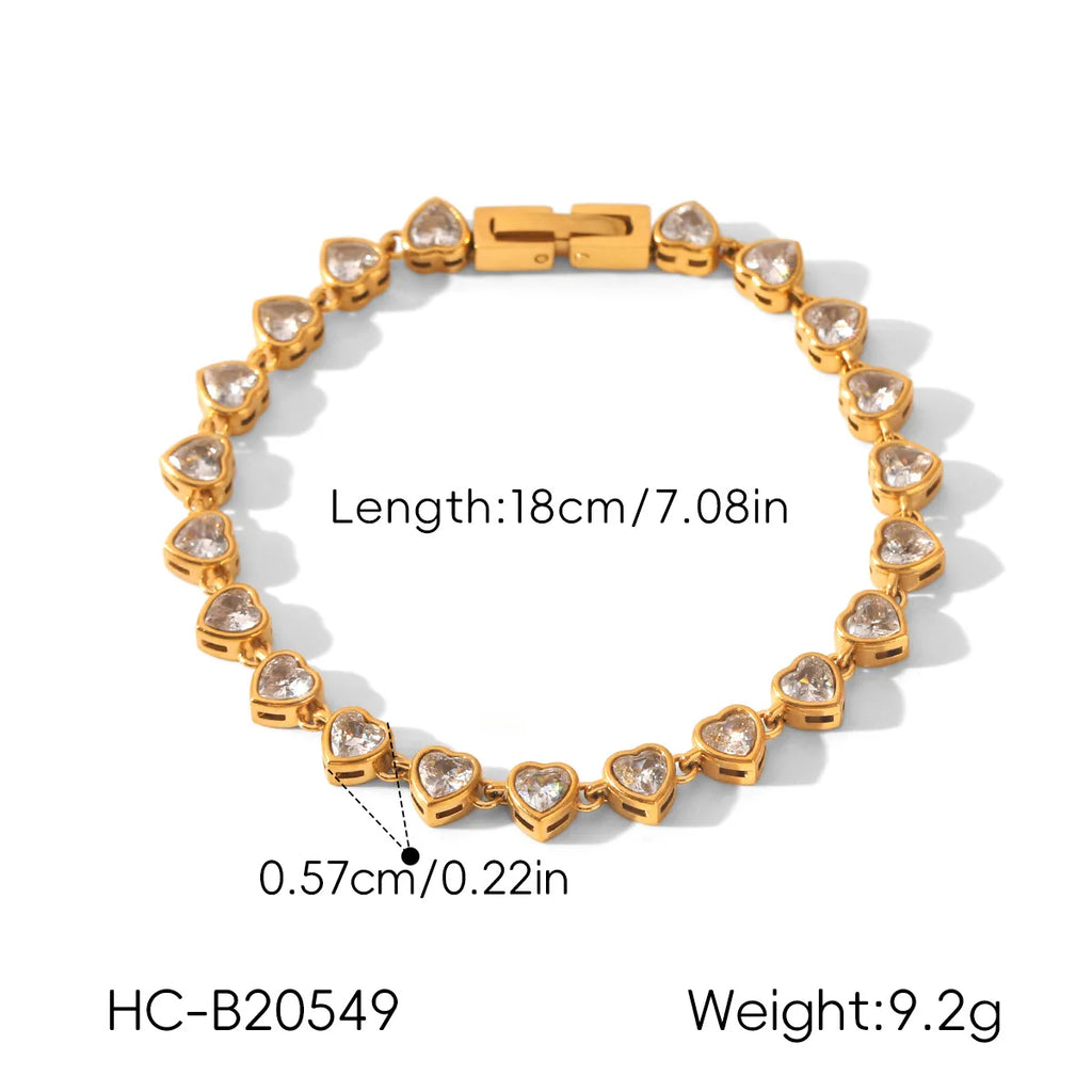 Ars Dainty Tennis Bracelet 18k Gold Plated Chain Bracelets Stainless Steel Bracelet Multi Zircon Bracelets Jewelry Gift for Her