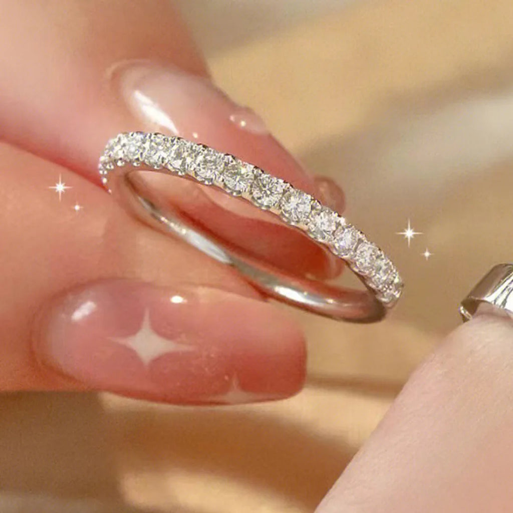 2 pcs 925 Silve Gorgeous Shiny Zircon Stone Ring For Women Engagement Wedding Luxury High Quality couple rings Sterling Silver