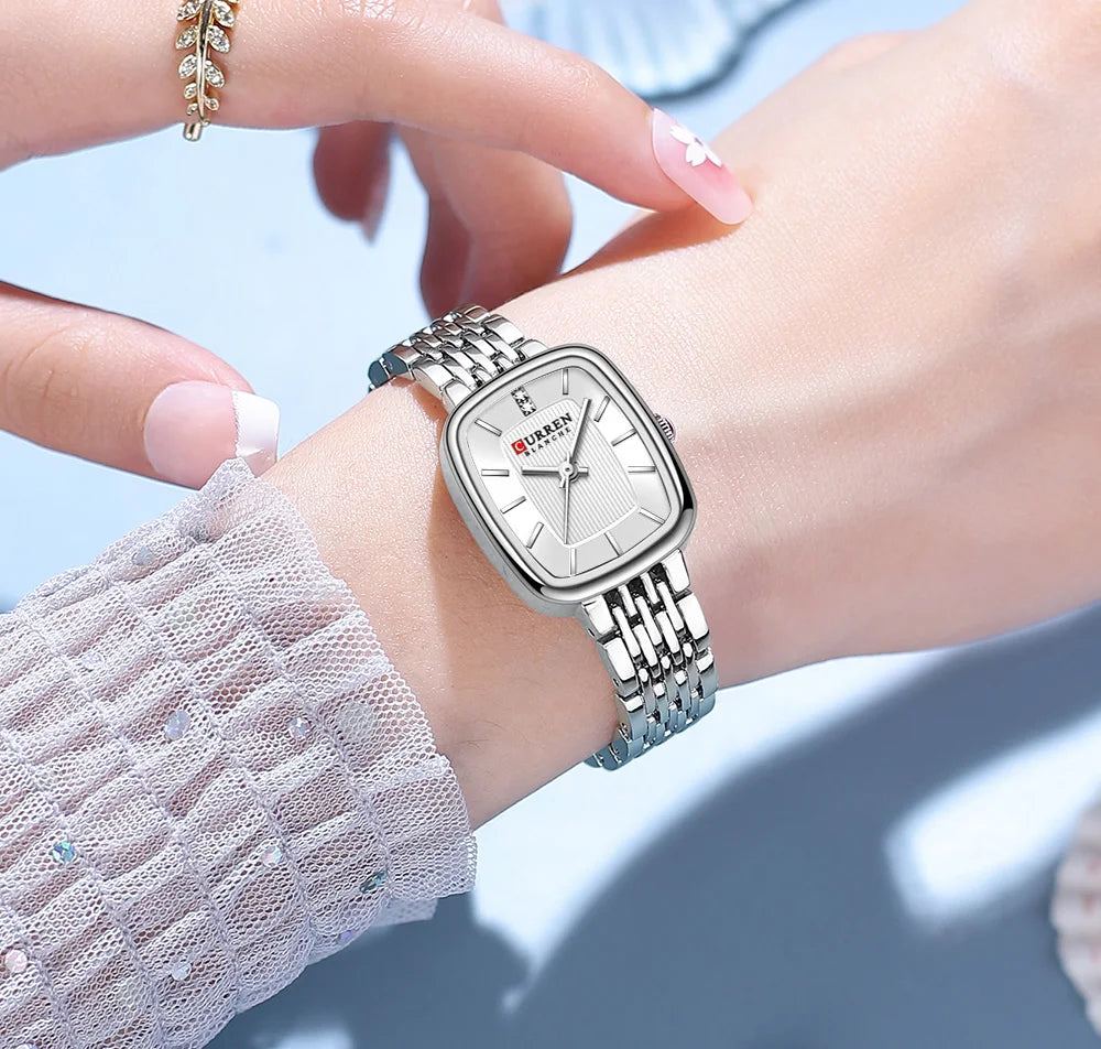 CURREN 9093 Women's Square Waterproof Watch; Simple Casual Women's Watch; Fashionable Women's Watch Ladies' wristwatch