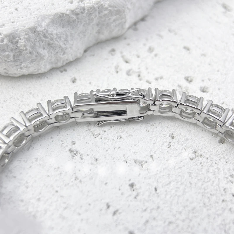Factory Price Unisex Hip Hop Moissanite Tennis Chain for Women S925 Sterling Silver Gold Man Bracelet Hiphop Jewelry