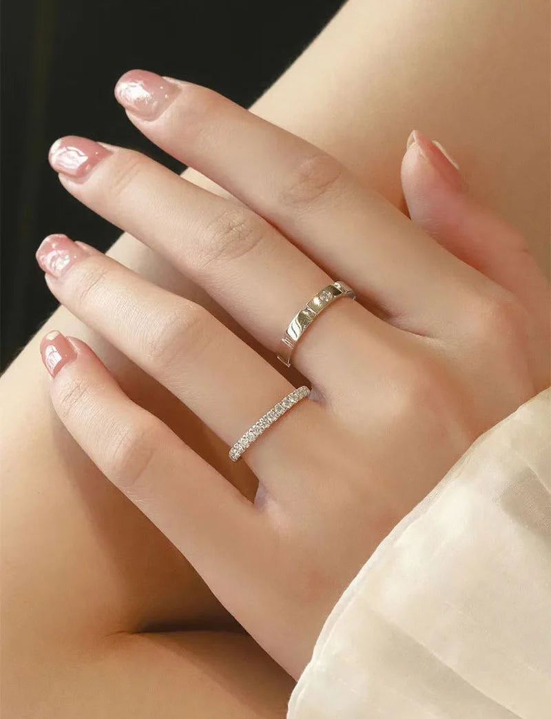 2 pcs 925 Silve Gorgeous Shiny Zircon Stone Ring For Women Engagement Wedding Luxury High Quality couple rings Sterling Silver