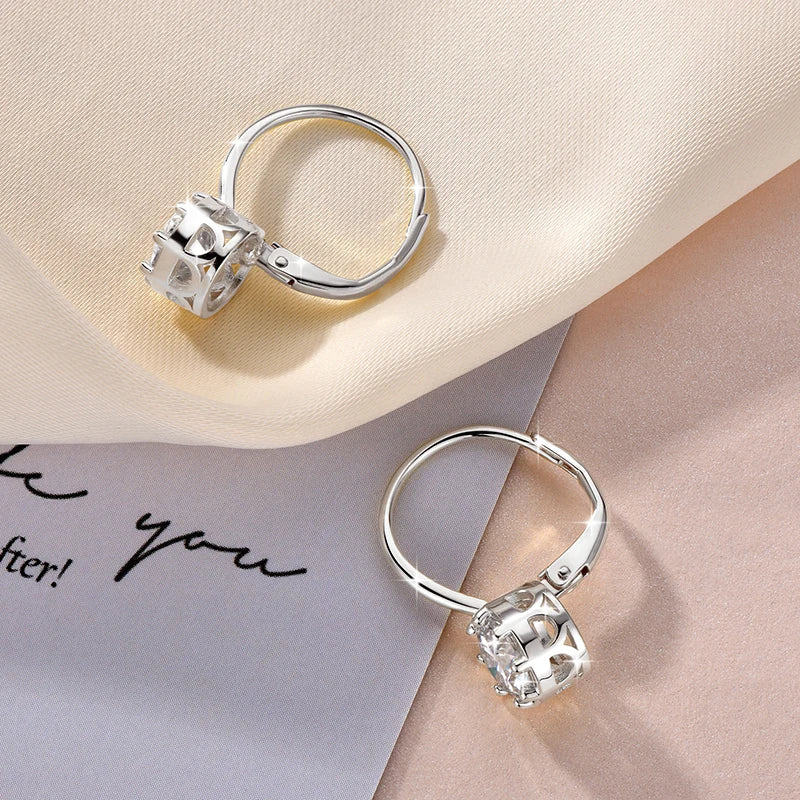 RAPRGOLD 1.0CT Round Moissanite Classic Clip Hoop Earrings for Women 14K Gold Filled Delicate Huggie Jewelry Anniversary Gifts