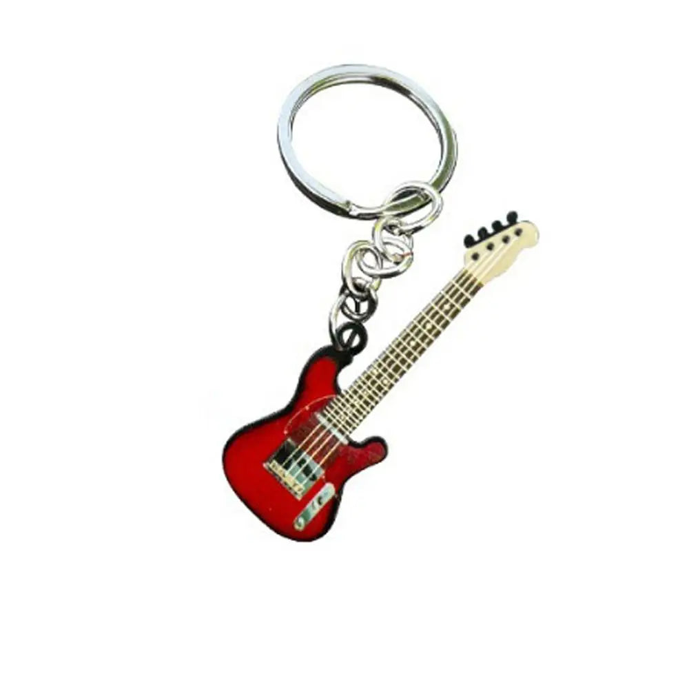 Key Chain Hip Hop Guitar Key Chain Cool Metal Guitar Keyring Creative Colorful Musical Instrument Keychain Man Women