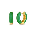 Single Colorful Enamel Women Round Earring Huggie Ear Hoop 2025 New Trend White Orange Green Pendientes Aretes Jewelry Wholesale
