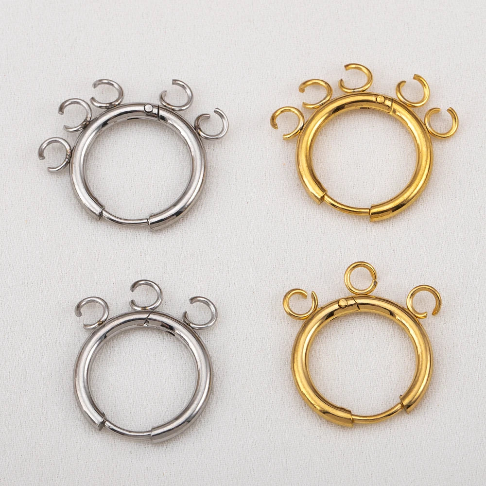 2pcs 6pcs Stainless Steel Huggie Earring Hooks with Loop Round Ear Post with Open Jump Ring for DIYgold Jewelry Making Supplies