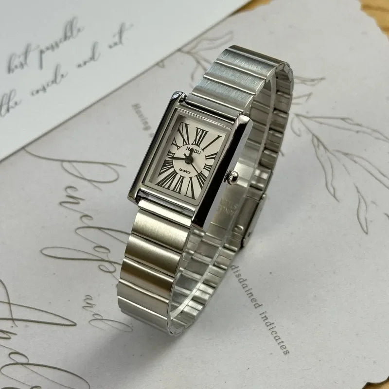 Vintage Small Gold Watch for Women Luxury Rectangular Watch Classic Quartz Women's Wristwatch Dropshipping Relojes Para Mujer
