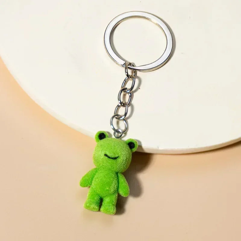 3D Cartoon Flocking Cats and Mouse Keychains Key Ring Animal Key Chains Gifts For Women Men Car Keys DIY Jewelry Kawaii Cat 2025