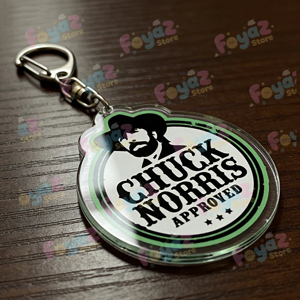 Funny Chuck Norris Actor Keychains for Accessories Bag Charm Meme Keyrings Jewelry Friends Birthday Gifts