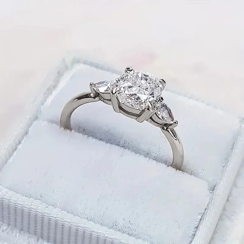 CAOSHI Stylish Luxury Bright Zirconia Rings for Women Fashion 3 Colors Available Finger Jewelry Lady Engagement Accessories Gift