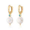 AIDE 925 Sterling Silver Vintage Baroque Pearl Circle Ear Buckles Piercing Huggie Earring For Women Jewelry Brinco Bijou Joyero
