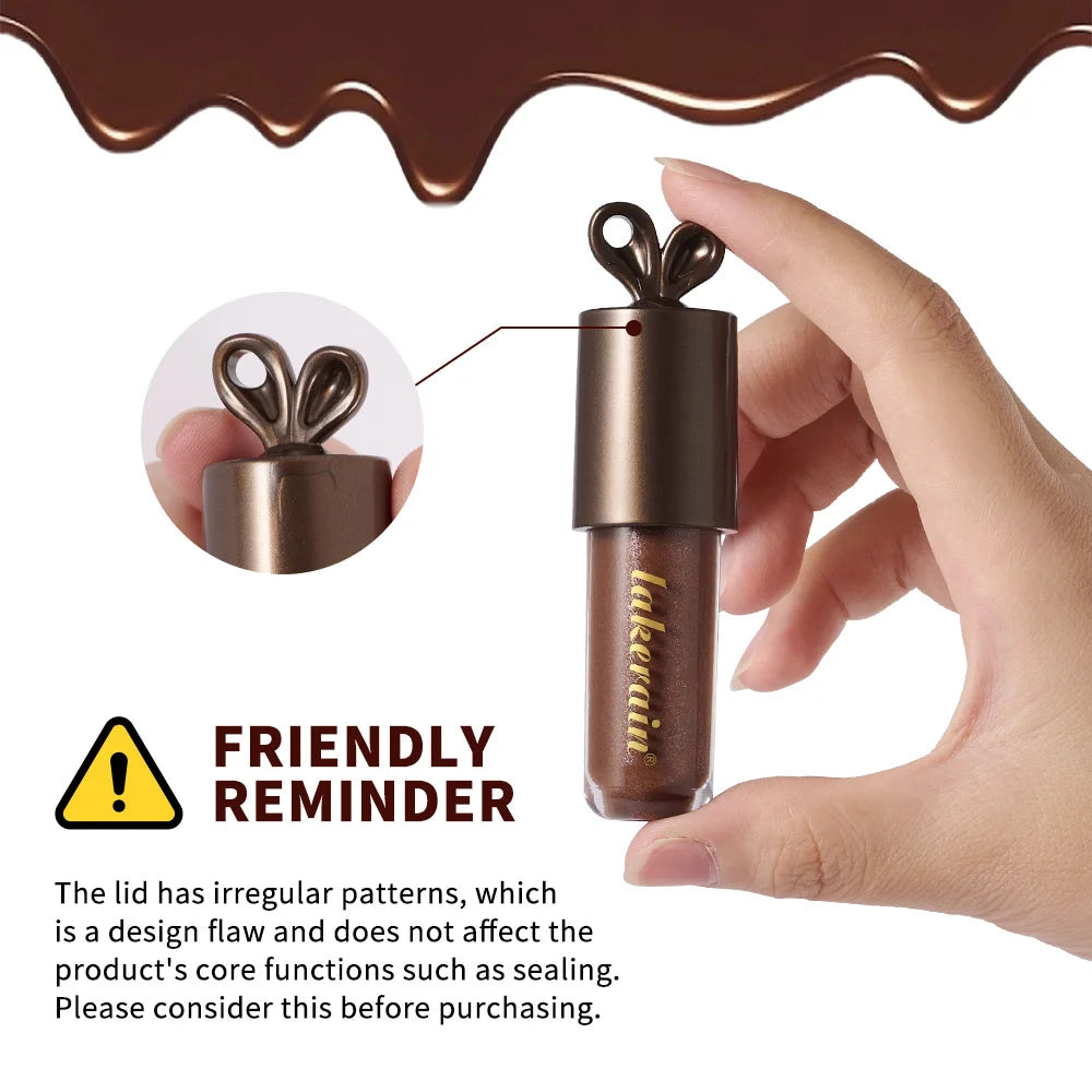 LIPPY BUNNY Plump Lips Chocolate Glow Moisturizing Lip Gloss with Bunny Keychain Lip Stain Cosmetics Makeup