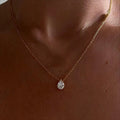 18K Gold Water Drop Oval Lab Diamond Chocker Necklace Party Wedding Pendants Necklaces for Women Men Anniversary Jewelry Gift