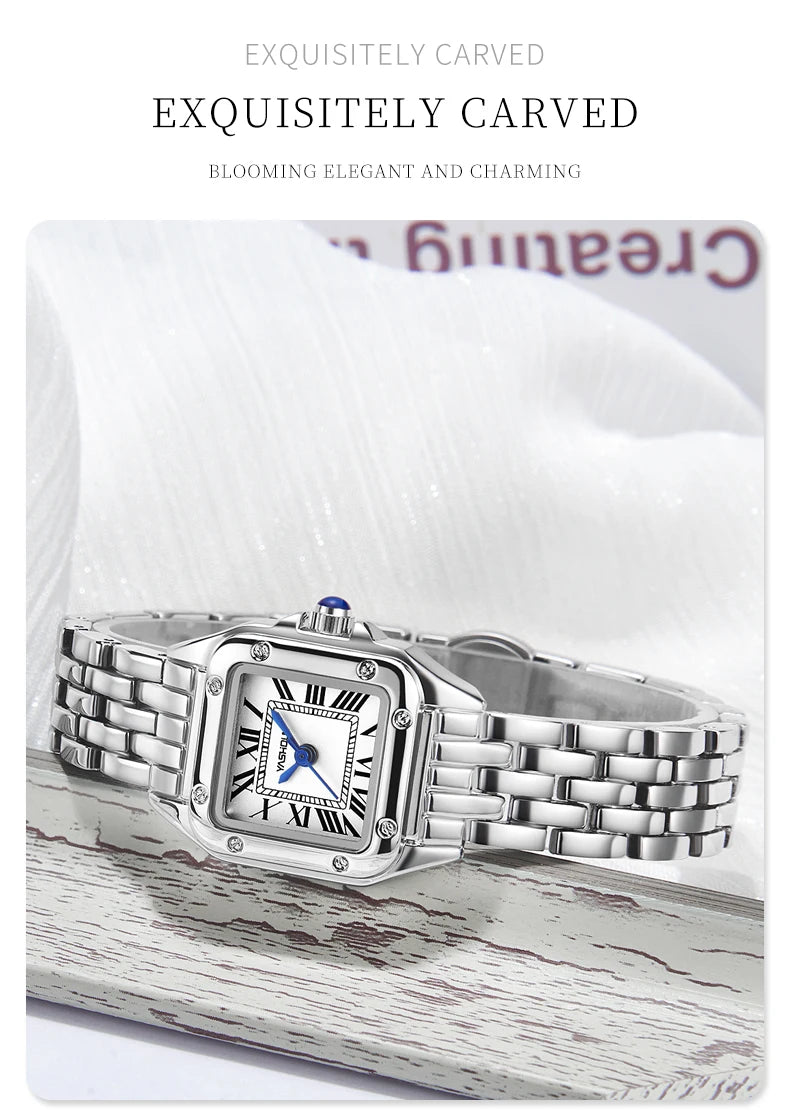 New student temperament, niche, light luxury, fashionable, exquisite, simple, ultra-thin steel strip quartz women's watch