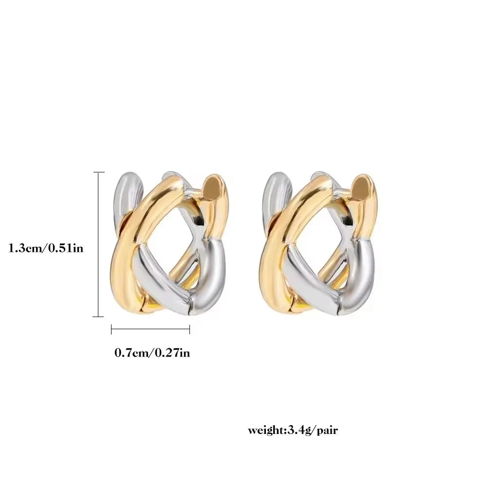 Stainless Steel Mix Color PVD Round Tube O-Shaped Hoop Earrings for Women Vintage Zircon Huggie Ear Ring Waterproof Jewelry Gift