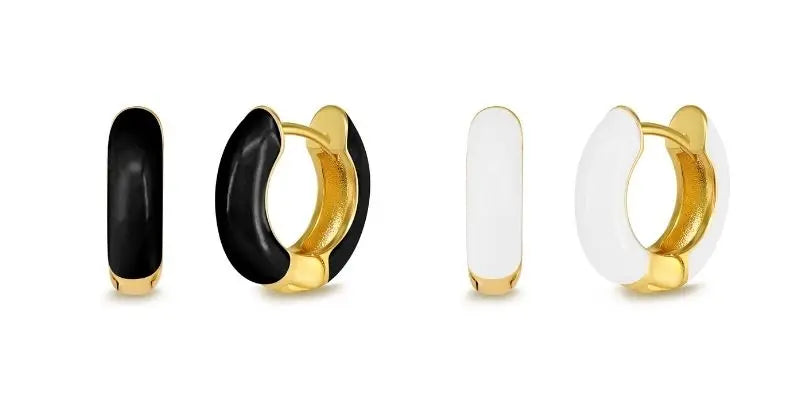 Multicolour Enamel Hoop Earrings for Women 925 Silver Needle Candy Color Huggie Earrings Trendy Party Girls Jewelry Gift