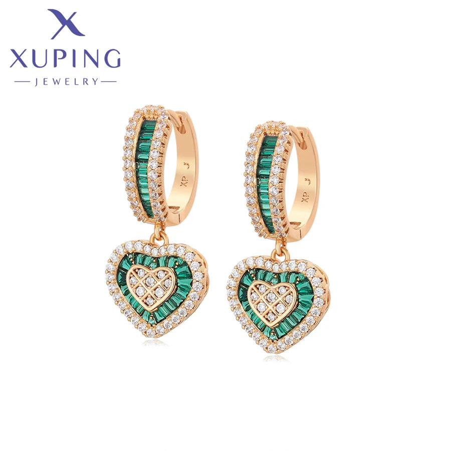 Xuping Jewelry Fashion Romantic Love Style Gold Color Huggies Earrings for Women Girlfriend Party Gift X001002627