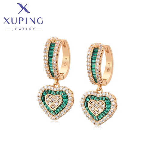 Xuping Jewelry Fashion Romantic Love Style Gold Color Huggies Earrings for Women Girlfriend Party Gift X001002627