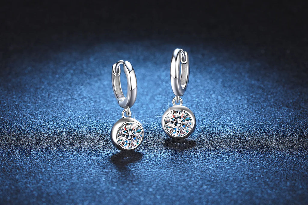 Modern Hoop Earrings for Women Real D Color Moissanite Dangle Huggie Drop Earrings Silver 925 Original Wedding Jewelry for Girl