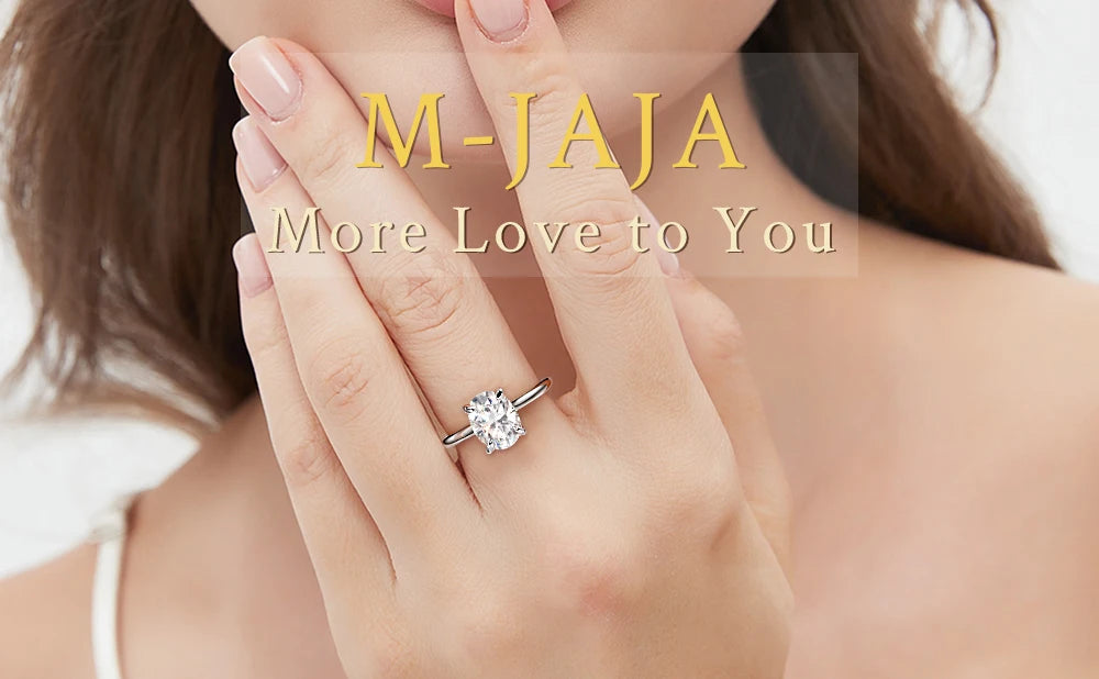 M-JAJA 1-3ct Moissanite Engagement Ring for Women Oval Cut D VVSI Diamond Wedding Band Bridal Sets S925 Silver Solitaire Ring