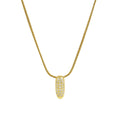 Dainty Zircon Tiny Initial Letter Necklace for Women Gold Plated Stainless Steel Snake Chain Choker Necklaces Alphabet Pendants