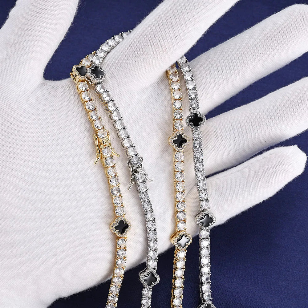 NY Fashion Design Dainty Tennis Chain Gold/Silver Plated Zircon Bracelet Luxury Hip Hop Jewelry for Men Women party Gift