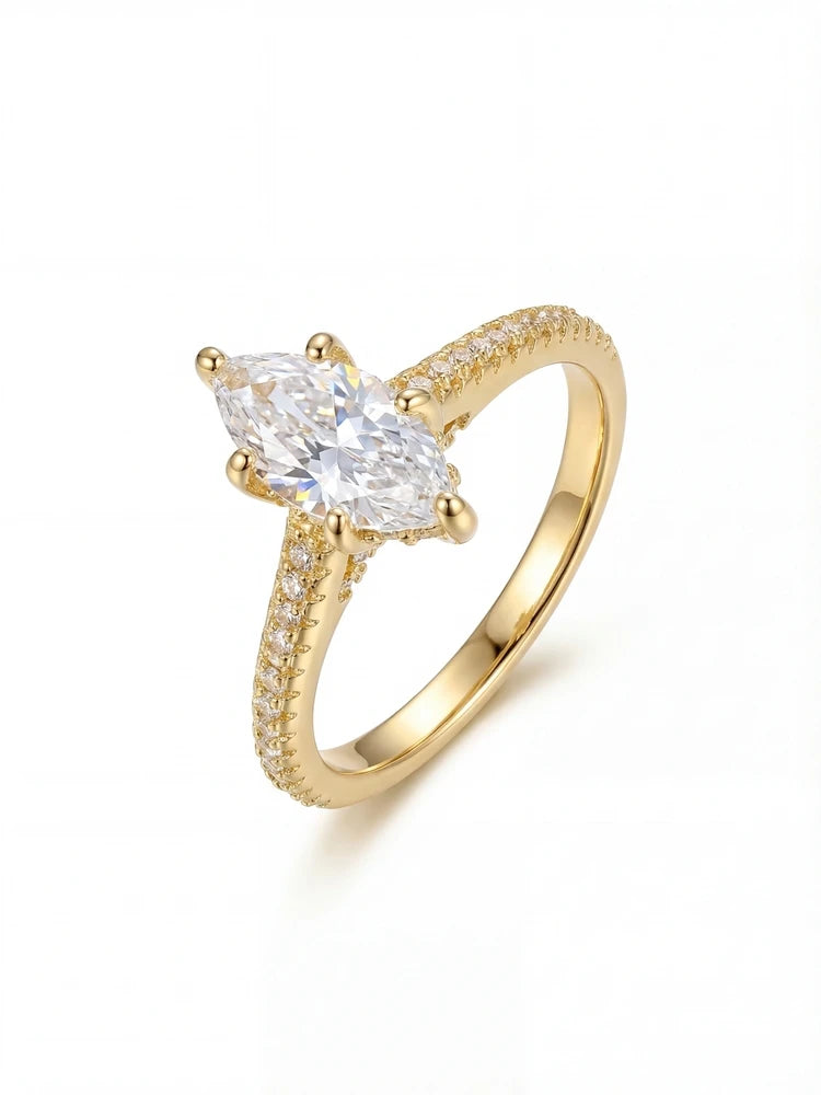 925 Sterling Silver Classic Fashion 1-3Carat Marquise Zircon Ring For Women Engagement Wedding Luxury High Quality Fine Jewelry