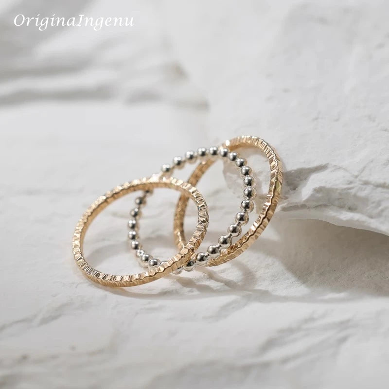 14K Gold Filled Dainty Stacking Ring Set Personalized Handmade Ring Minimalism Jewelry Tarnish Resistant Hypoallergenic Ring