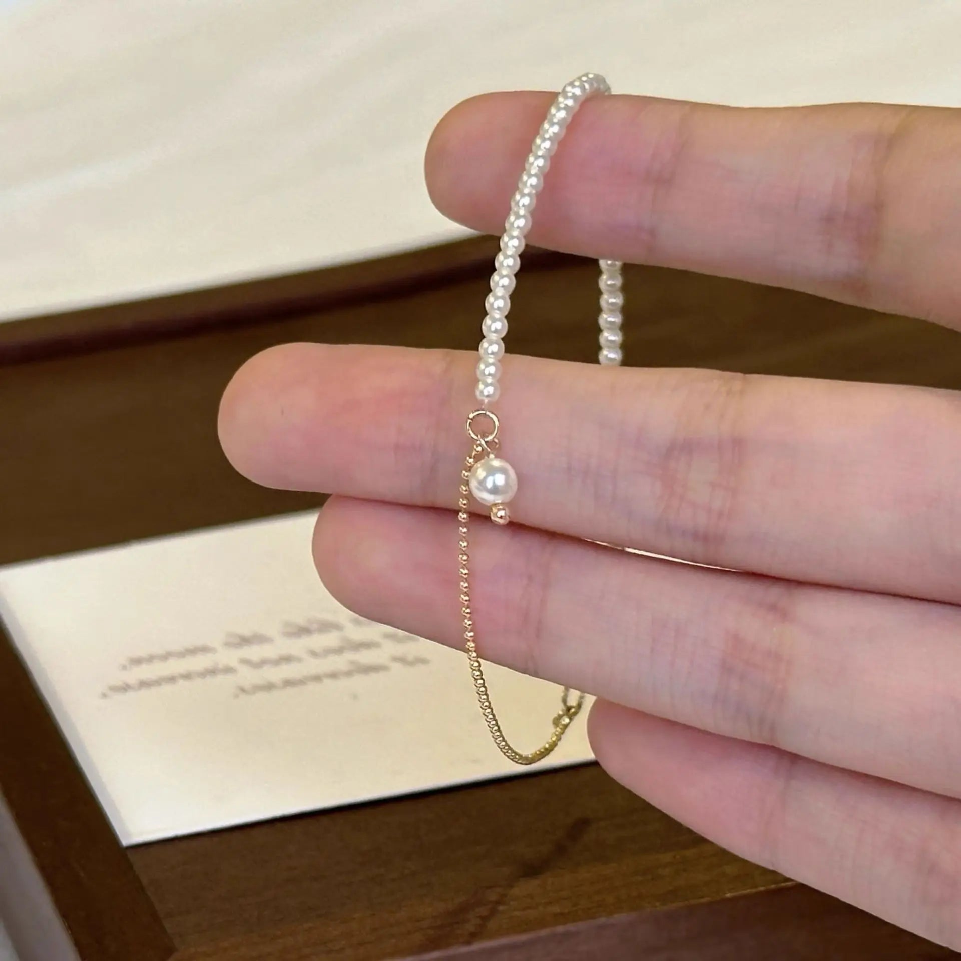PANJBJ 925 Sterling Silver Pearl Bracelet for Women Asymmetric Hollow Out Geometry Sweet Grace Jewelry Gift Dropshipping