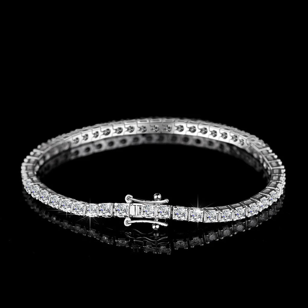Factory Price Unisex Hip Hop Moissanite Tennis Chain for Women S925 Sterling Silver Gold Man Bracelet Hiphop Jewelry