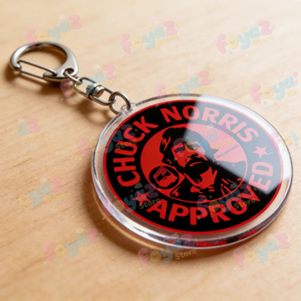 Funny Chuck Norris Actor Keychains for Accessories Bag Charm Meme Keyrings Jewelry Friends Birthday Gifts