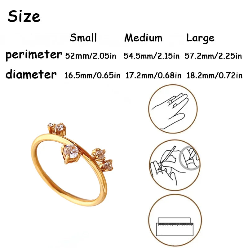 Dainty Scattered Zirconia Ring Unique Minimalist Elegant Stacking Gold Band Delicate Cluster Rings Trendy Minimalist Jewelry