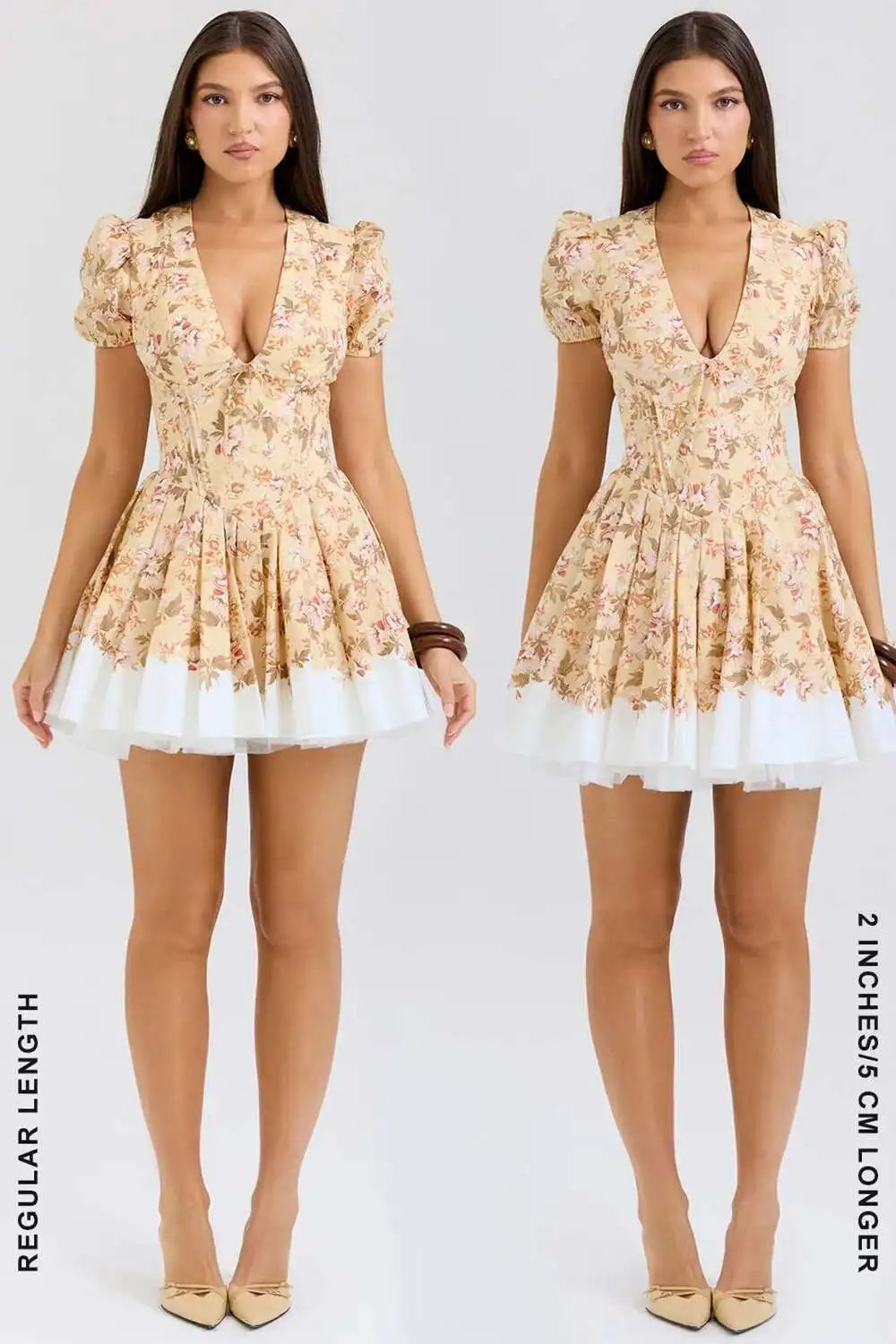 Townlike Patchwork Print Waiist Wrap A-line Pleated Dress Women Mini 2024 Summer Dress V Neck Nightclub Sexy Party Dresses