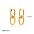 Dainty Golden Double Twist Round Hoop Pendant Earrings Retro Stainless Steel Geometric Circle Small Earring Fashion Jewelry Gift