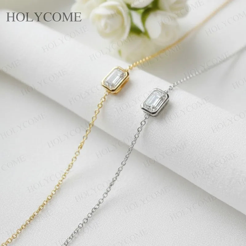 Dainty Custom Bracelet Moissanite Multishapes 1CT-2CT D Color Minimalist Jewelry for Daily Wear Christmas Special Occasions