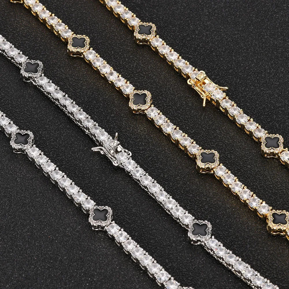 NY Fashion Design Dainty Tennis Chain Gold/Silver Plated Zircon Bracelet Luxury Hip Hop Jewelry for Men Women party Gift
