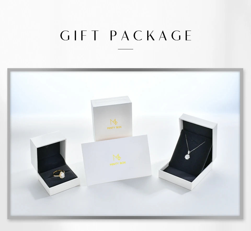 MINTYBOX Clover Moissanite 18k Gold Plated Diamond Wedding Band Ring For Women S925 Silver Engagement Party Fine Jewelry Gift