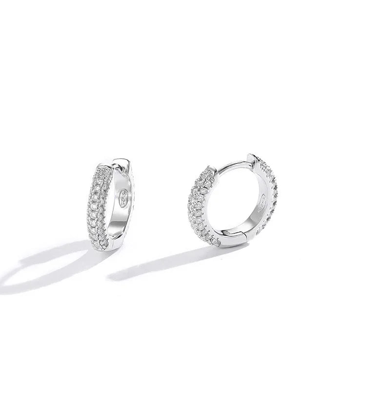 EUREKA Moissanite Hoop Earrings for Women 18K Real Gold Plated Sterling Silver Hypoallergenic Lab Created Diamond Huggie Earring