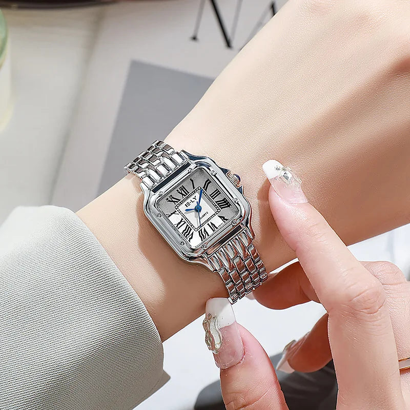 2026 Fashion Women Watch Calendar Stainless Steel Luxury Ladies Quartz Watches Business Female Clock (Without Box）