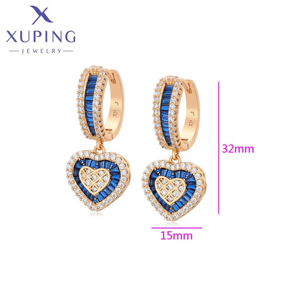 Xuping Jewelry Fashion Romantic Love Style Gold Color Huggies Earrings for Women Girlfriend Party Gift X001002627
