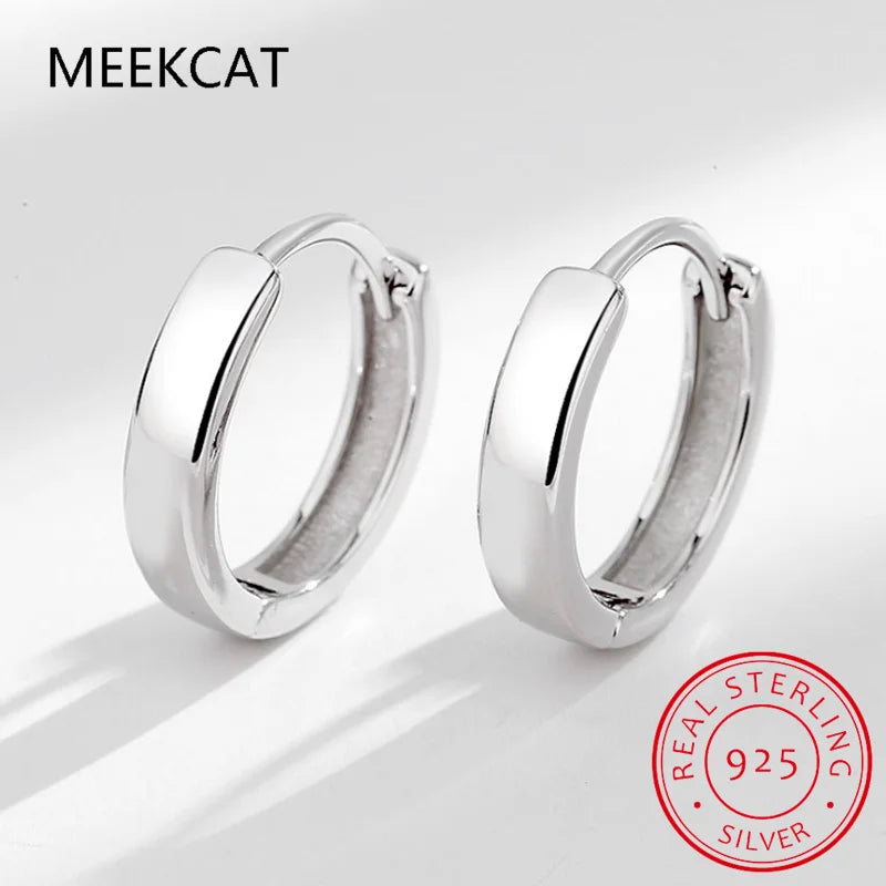 Man/Women's 925 Sterling Silver Hoop Earrings Huggies Cute Neat Gift For Girls/Boys Fine Jewelry Accessory Party Gift DA1417