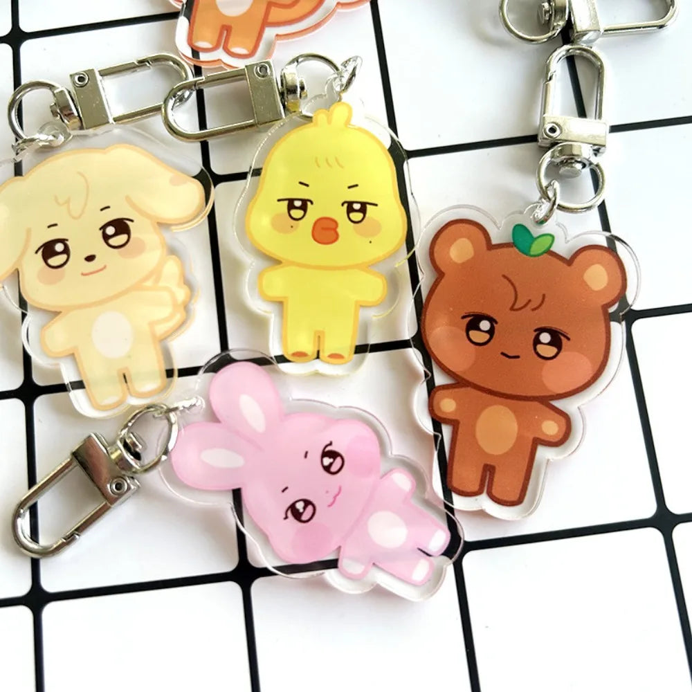 Cartoon Keychain Albums ANITEEZ Key Chain Hongjoong Seonghwa Yunho Yeosang San Keyring Pendant Accessories Fans Gift