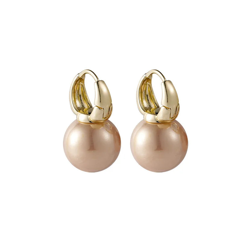 EVISPOL Luxury Pearl Huggie Hoop Earrings for Women Trendy Gold Color Cartilage Tragus Helix Hoop Piercing Jewelry Gift