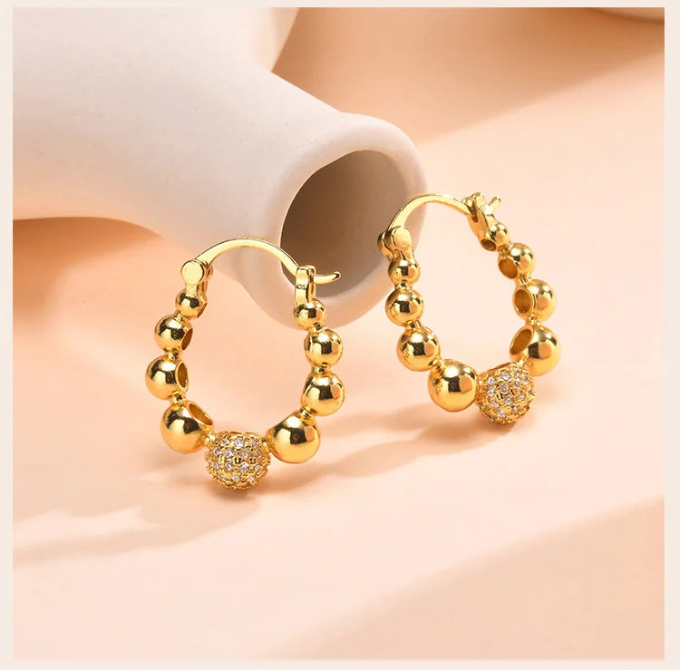 Chunky Huggies Hoop Earrings for Women, Statement Pave Cubic Zirconia Ear Jewelry Hypoallergenic