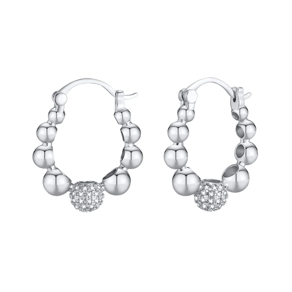 Chunky Huggies Hoop Earrings for Women, Statement Pave Cubic Zirconia Ear Jewelry Hypoallergenic