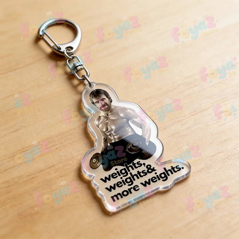 Funny Chuck Norris Actor Keychains for Accessories Bag Charm Meme Keyrings Jewelry Friends Birthday Gifts