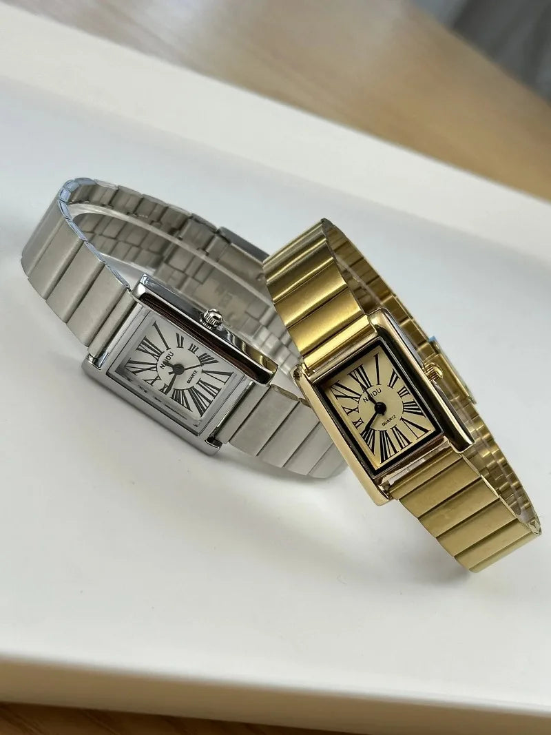 Vintage Small Gold Watch for Women Luxury Rectangular Watch Classic Quartz Women's Wristwatch Dropshipping Relojes Para Mujer