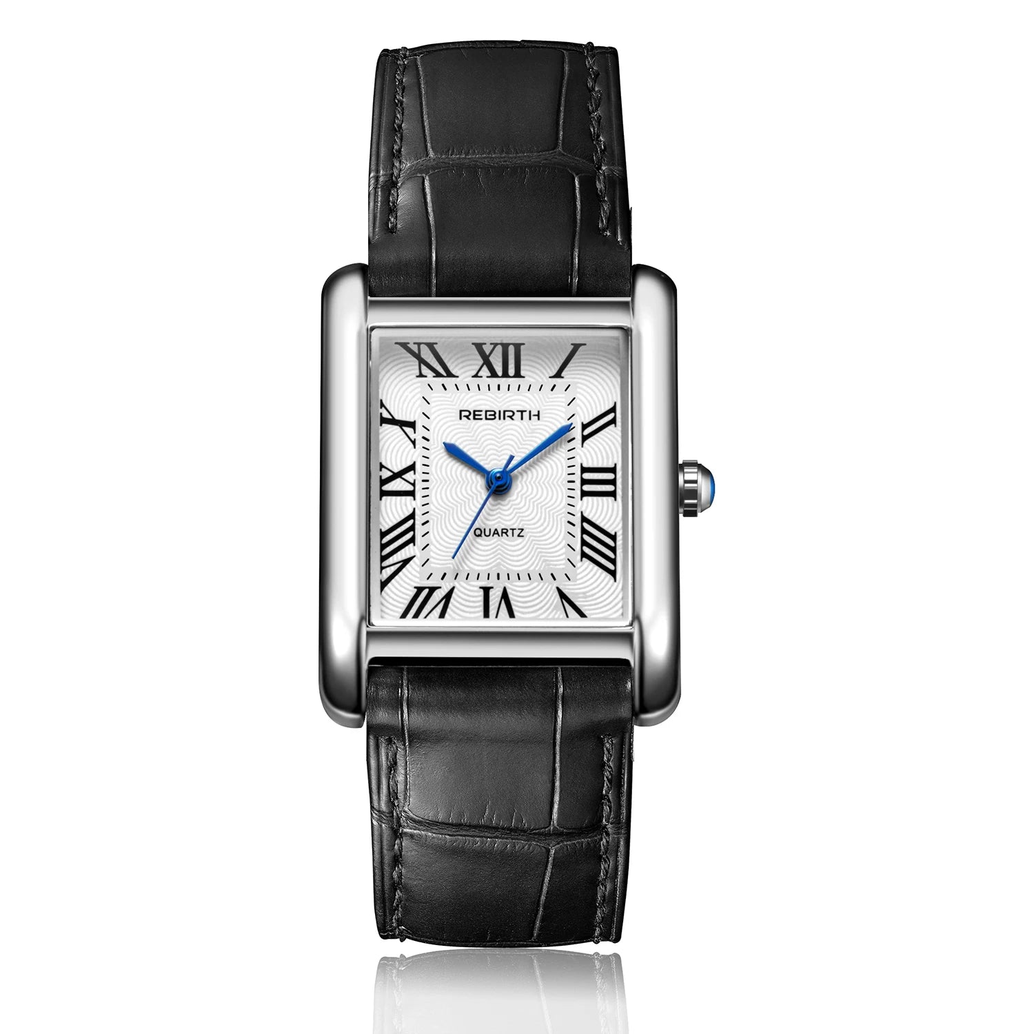 REBIRTH 002 Elegant Women's Quartz Watch Simple Square Dial Leather Strap Waterproof Women's Business Watches relojes de mujer