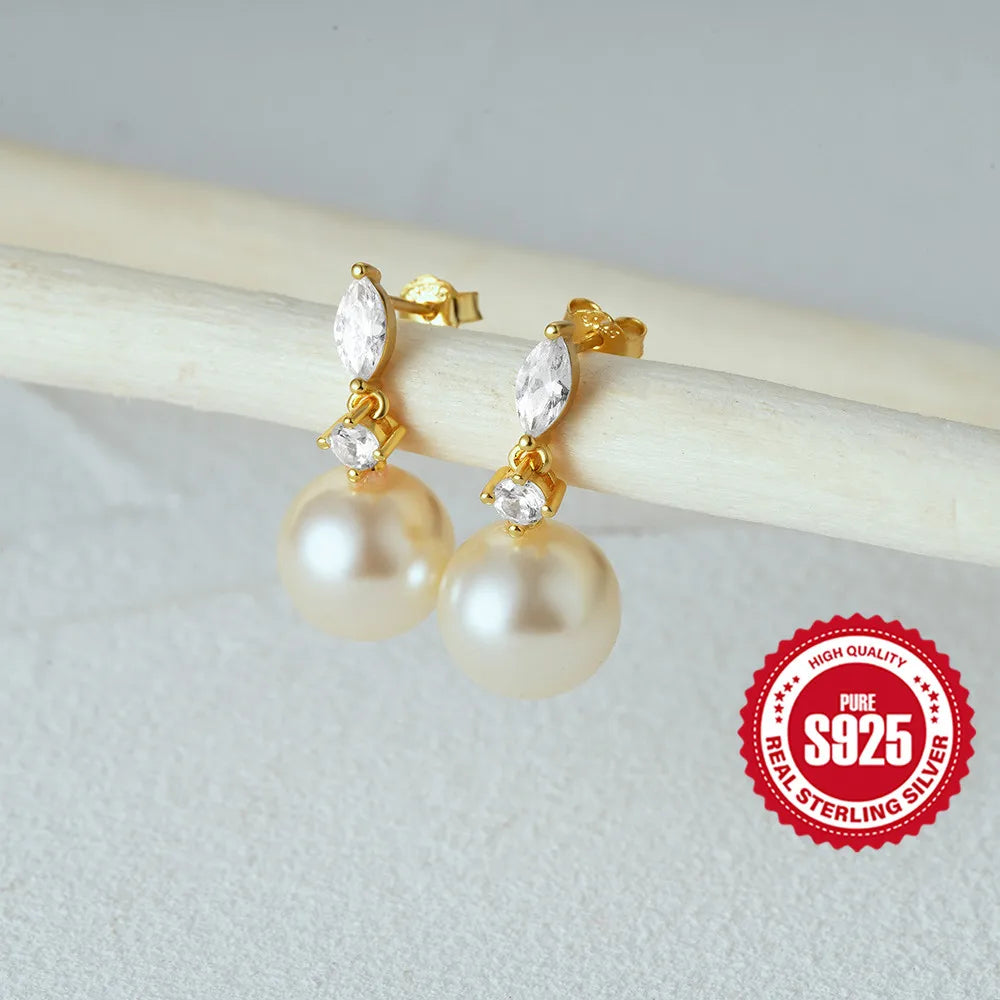 AIDE 925 Sterling Silver Vintage Baroque Pearl Circle Ear Buckles Piercing Huggie Earring For Women Jewelry Brinco Bijou Joyero